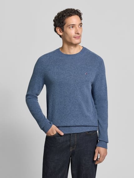 Tommy Hilfiger Regular Fit Pullover aus Lammwoll-Mix Jeansblau 4