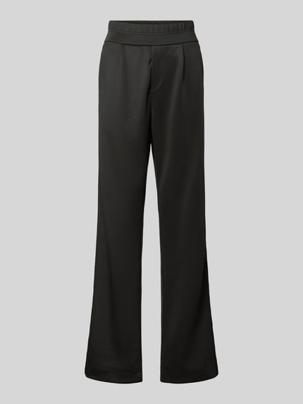 Produktfoto, Sweatpants mit Stretch-Anteil von RHUDE in Schwarz, lockere Passform, elastischer Bund, ausgestellter Schnitt, Ziernähte