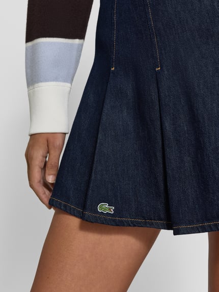 Lacoste Ausgestellter Jeansrock aus reiner Baumwolle Dunkelblau 3