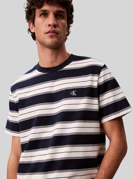 Calvin Klein Jeans męski t-shirt o kroju regular fit z mieszanki bawełny Granatowy 3