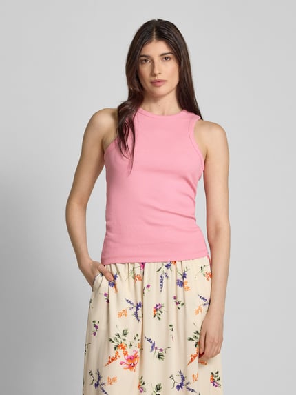 Tom Tailor Denim Regular Fit Tank Top aus Feinripp Pink 4