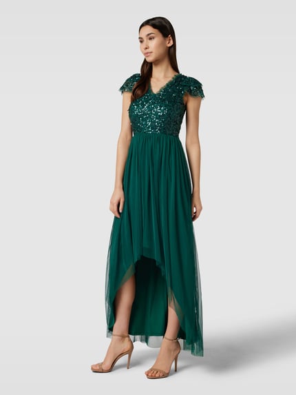 Lace & Beads Abendkleid mit Paillettenbesatz Gruen 1