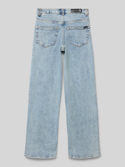 Produktfoto, Straight Leg Jeans im 5-Pocket-Design Modell 'YARA' von CARS JEANS, lichtblauw, katoenmix met stretch, rechte fit, detailopname, kinderjeans