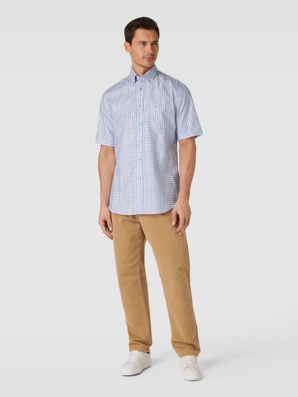 Paul & Shark Regular fit vrijetijdsoverhemd met vichy-ruit Beige - 1