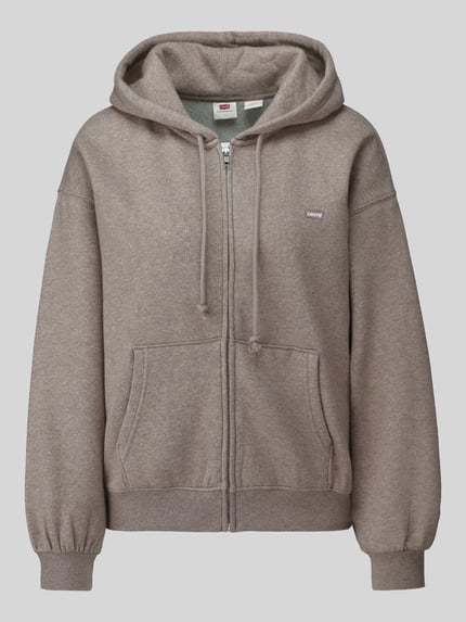 Produktfoto, Regular Fit Sweatjacke aus Baumwoll-Mix von Levi's®, beige, glatte Baumwoll-Oberfläche, Kängurutaschen, dezentes Markenlogo. Damen Sweatjacke von Levi's®