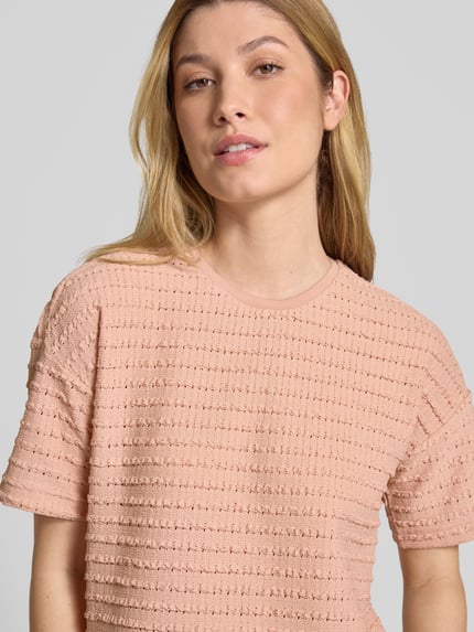 Jake*s Collection T-shirt z okrągłym dekoltem Łososiowy 3