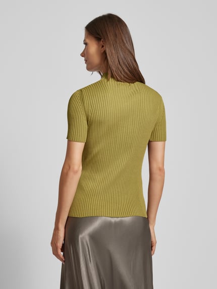 MORE & MORE Gebreid shirt met opstaande kraag Olijfgroen - 5