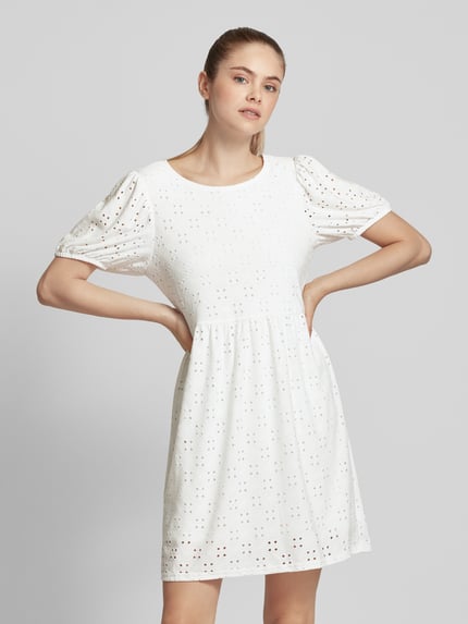 PIECES Mini-jurk met broderie anglaise Wit - 4