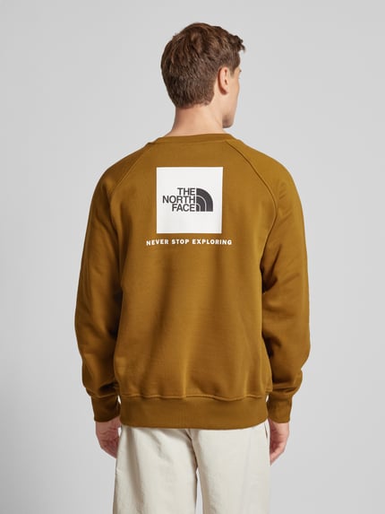 The North Face Bluza z wyhaftowanym logo model ‘RAGLAN REDBOX CREW’ Khaki 5