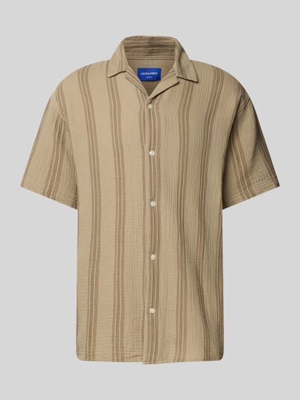 JACK & JONES Koszula casualowa o kroju relaxed fit z wykładanym kołnierzem Beżowy 2