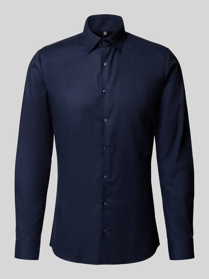 OLYMP No. Six Super slim fit zakelijk overhemd met kentkraag Marineblauw - 2