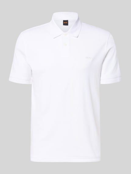 BOSS Orange Regular Fit Poloshirt aus reiner Baumwolle Modell 'INTERLOCK' Weiss 2