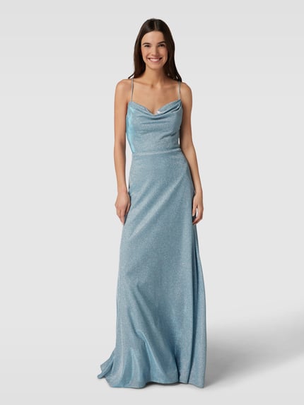 LUXUAR FASHION Midi-jurk met siergarnering Bleu - 1