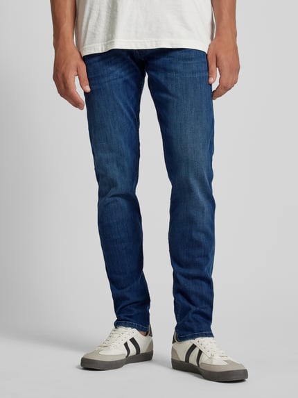 Replay Slim fit jeans in 5-pocketmodel, model 'ANBASS' Donkerblauw - 4