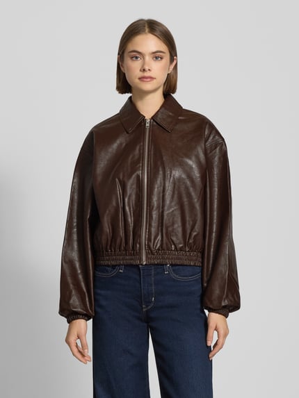 JJXX Jacke in Leder-Optik Modell 'JODY' Dunkelbraun 4