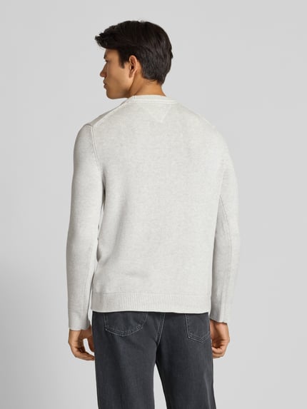 Tommy Jeans Regular Fit Strickpullover aus reiner Baumwolle Hellgrau Melange 5