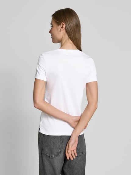 GUESS T-shirt z obszyciem ozdobnymi kamieniami Biały 5