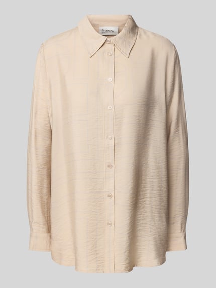 My Essential Wardrobe Regular fit overhemdblouse in kreuklook, model 'Kelly' Beige - 2