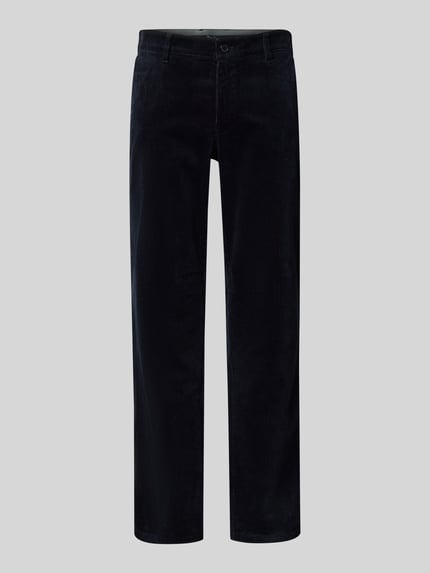 Christian Berg Men Straight fit corduroy broek met Franse steekzakken Marineblauw - 2