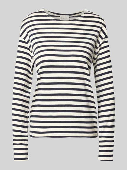 Longsleeve im Allover-Look mit Rundhalsausschnitt Shop The Look MANNEQUINE