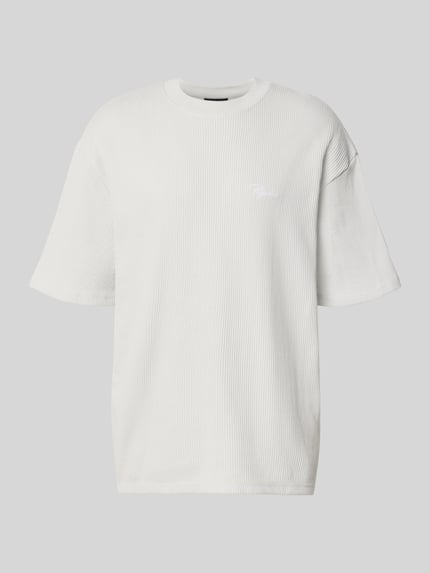 Oversized T-Shirt mit Strukturmuster Shop The Look MANNEQUINE
