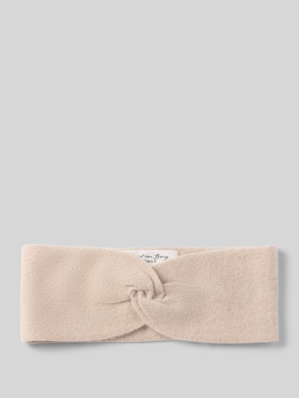 Produktfoto, Stirnband aus reinem Kaschmir von Christian Berg Woman in Beige, breites Design, Strick-Optik, fixiertes Knotendetail