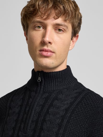 Blend Strickpullover mit Reißverschluss Modell 'BASIM' Black 3
