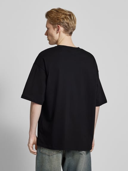 REVIEW Oversized T-shirt met labelprint Zwart - 5