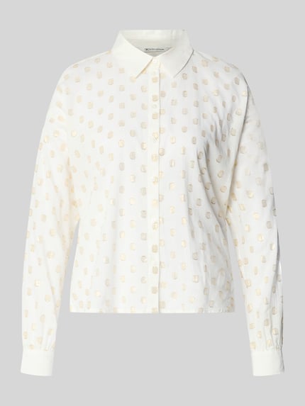 Tom Tailor Denim Relaxed Fit Langarmbluse aus Baumwoll-Mix Beige Melange 2