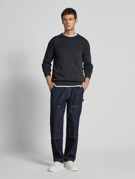 ARMEDANGELS Regular Fit Strickpullover aus reiner Baumwolle Modell 'VAANJO ' Black 1