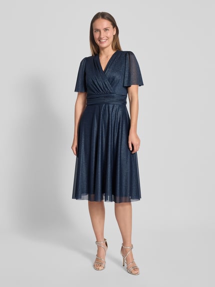 Christian Berg Cocktail Cocktailkleid mit V-Ausschnitt Marine Melange 4