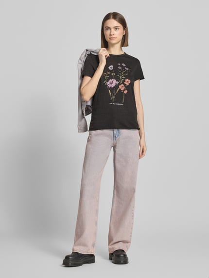 ONLY Regular fit T-shirt van puur katoen Model 'LUCY' Zwart - 1