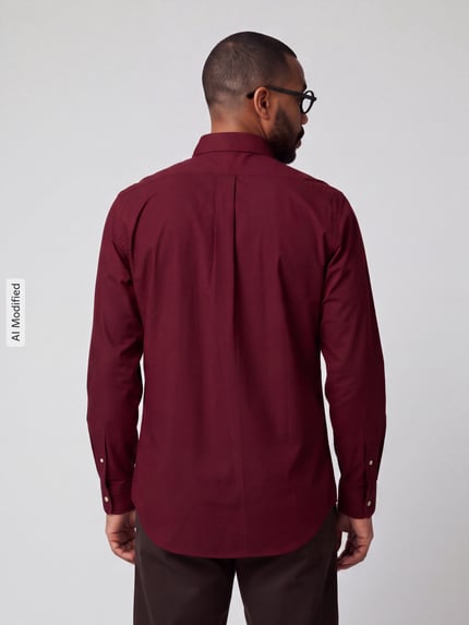 Polo Ralph Lauren Custom Fit Freizeithemd aus Baumwoll-Mix Bordeaux 5