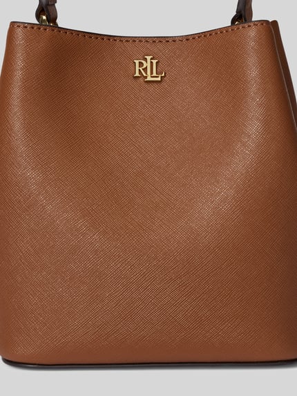 Lauren Ralph Lauren Torba na ramię z naturalnej skóry z odpinanym paskiem na ramię Koniakowy 7