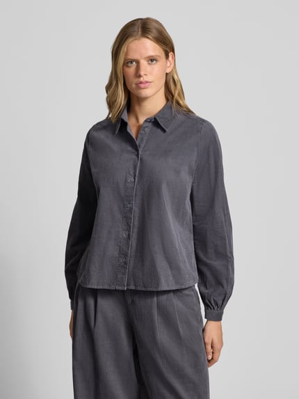 Marc O'Polo DENIM Regular Fit Langarmbluse aus reiner Baumwolle Anthrazit 4