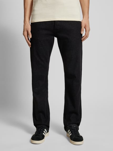 Calvin Klein Jeans Jeansy o kroju straight fit z detalem z logo Czarny 4