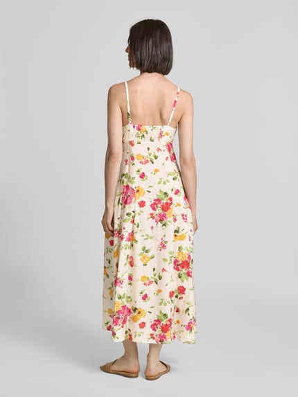 MANGO Midikleid mit Herz-Ausschnitt Modell 'BOUQET' Offwhite 5