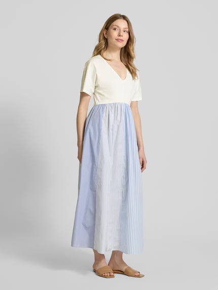 Weekend Max Mara Maxikleid mit V-Ausschnitt Modell 'BRONZO' Weiss 1