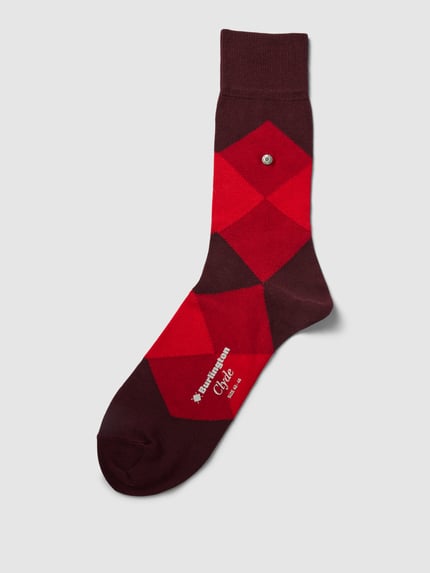 Burlington Socken mit Allover-Muster Modell 'Clyde' Rot 1