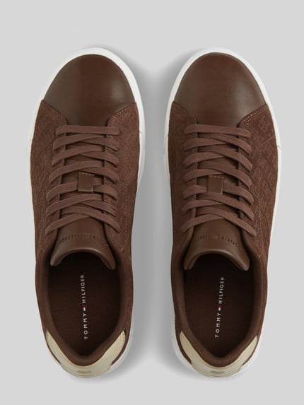 Tommy Hilfiger Sneakers van echt rundleer Donkerbruin - 4