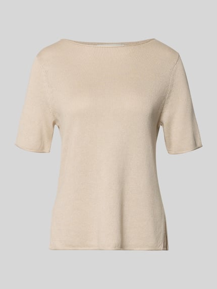 Marc O'Polo męski t-shirt w kroju regular fit z mieszanki bawełny i lnu Kamienny 2