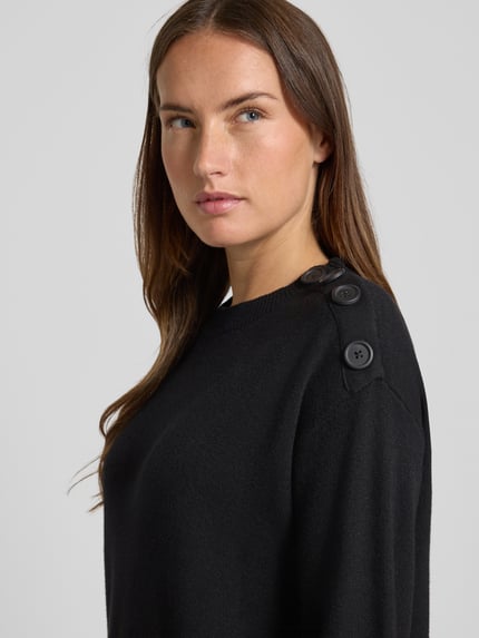VERO MODA Soepele gebreide jurk van viscosemix, model 'SABA' Zwart - 3