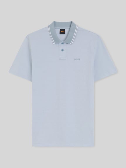 BOSS Orange Relaxed Fit Poloshirt aus reiner Baumwolle Modell 'PEOXFORDNEW' Hellblau 2