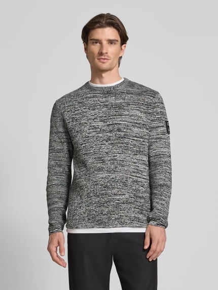 Tom Tailor Denim Regular Fit Strickpullover aus Baumwoll-Mix Black 4