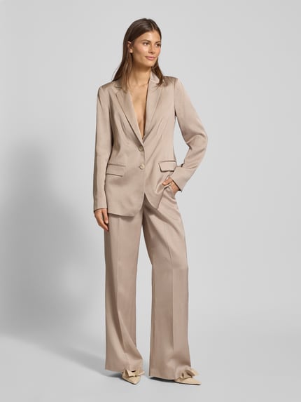 COMMA Wide Leg Stoffhose aus Viskose-Leinen-Mix Taupe 1