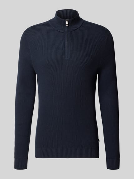 s.Oliver RED LABEL troyer o kroju regular fit z czystej bawełny Granatowy 1