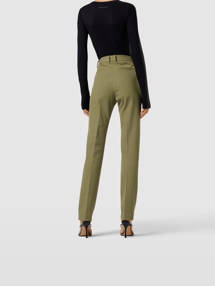 Joseph Slim fit broek met bandplooien Olijfgroen - 5