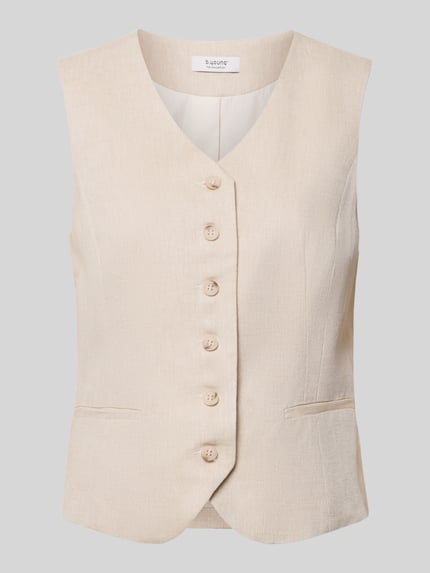 Weste aus Viskose-Leinen-Mix mit V-Ausschnitt Modell 'DAZIA' Shop The Look MANNEQUINE