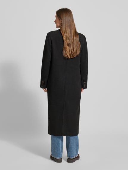 My Essential Wardrobe Regular fit lange jas van wolmix Model 'Frannie' Chocoladebruin - 5