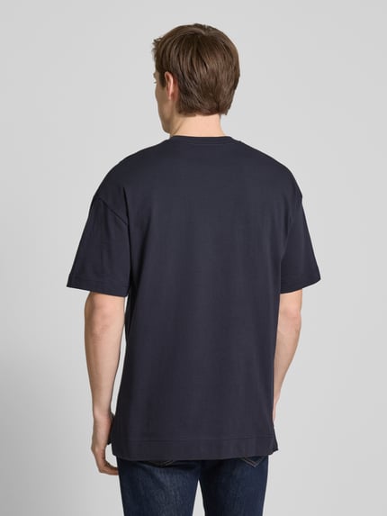 Samsøe Samsøe Oversized T-Shirt mit geripptem Rundhalsausschnitt Modell 'JOEL' Marine 5